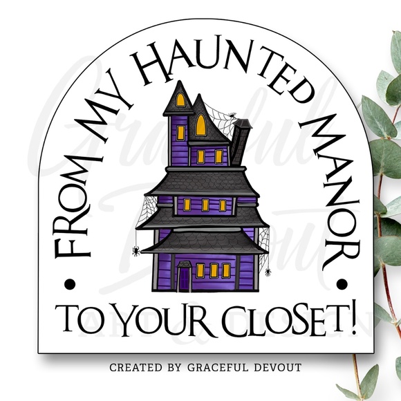 Graceful Devout Other - From My Haunted Manor To Your Closet! 2" (inches) (48ct.) Stickers